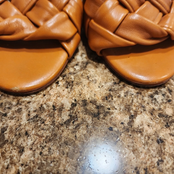 ULLA JOHNSON Braided Leather Ankle-Tie Wood-Heel Sandals - Tan - Size 40/10 - Picture 10 of 10